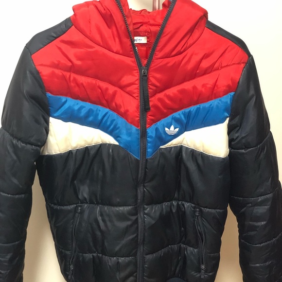 Jackets & Coats | Adidas Colorblock Puffer Jacket | Poshmark